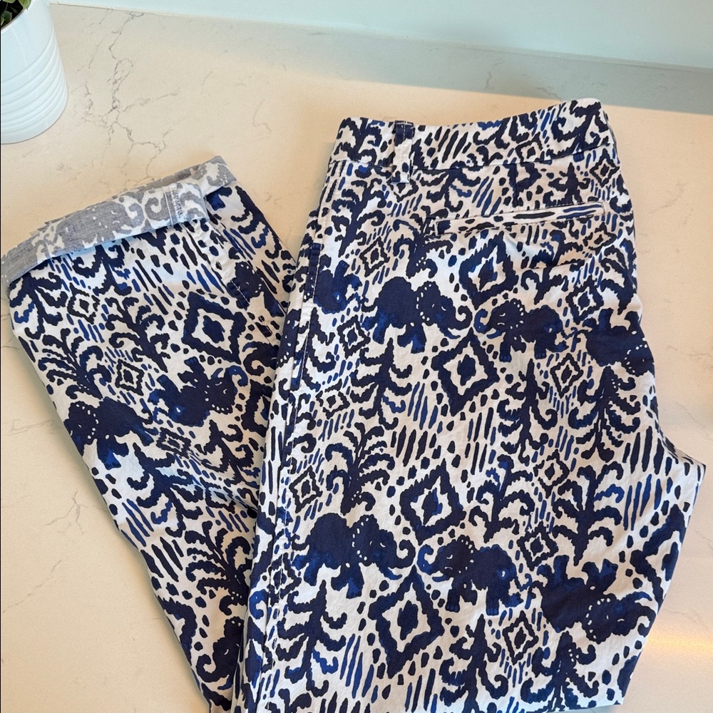 Lilly Pulitzer Navy and White Printed Bottoms